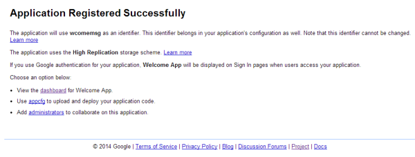 Application registered