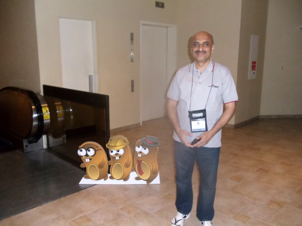 Satish Talim in JoshSoftware's T-Shirt at the conference At the Gophercon in Denver April 23-26 2014