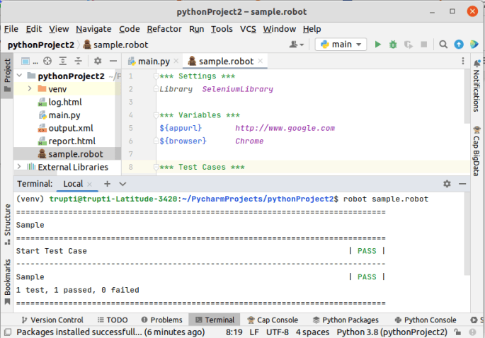 RobotFramework with Pycharm using Linux for Beginners – Josh Software